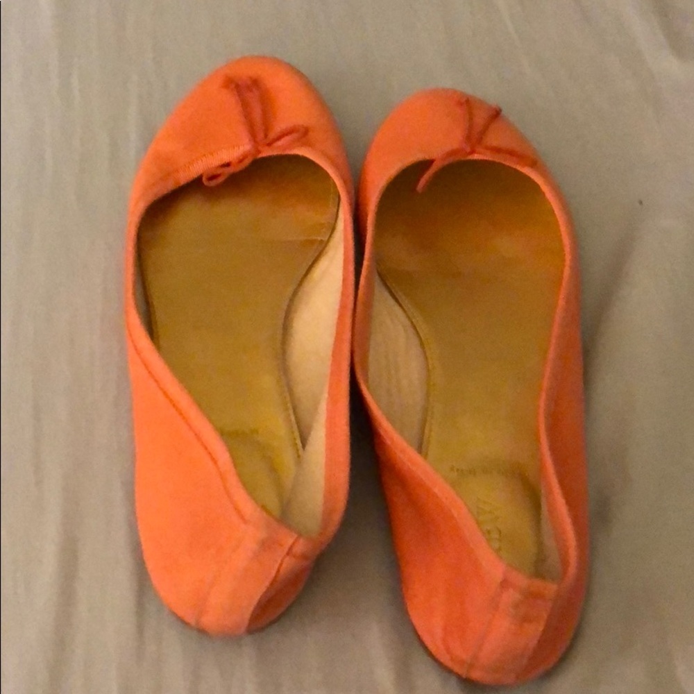 Well worn Leather J. Crew Pink Ballet Flats